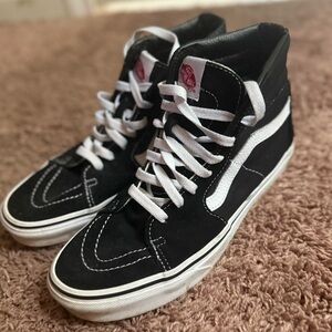 Vans Black and White High-Top Sneakers